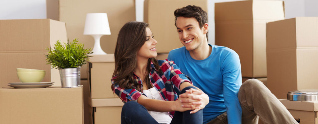 Couple moving in new house